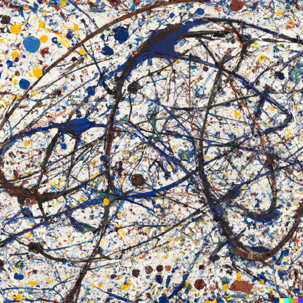 the discovery of gravity, painting by Jackson Pollock